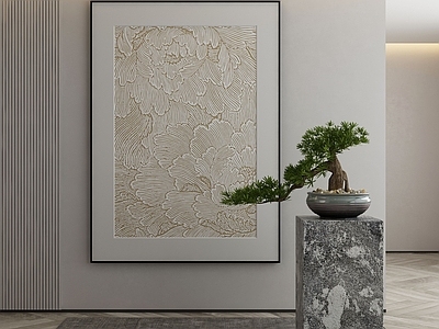 新中式侘寂挂画 油画 书房挂画 茶室挂画 客厅挂画 玄关挂画