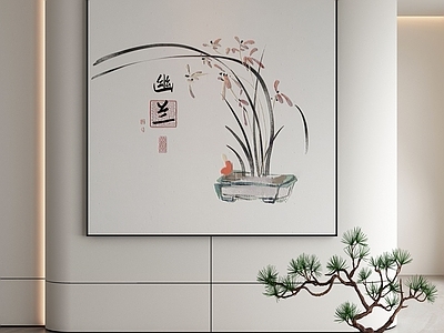 新中式侘寂挂画 油画 书房挂画 茶室挂画 客厅挂画 玄关挂画