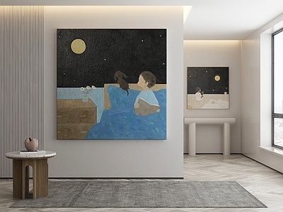 现代侘寂挂画 油画 书房挂画 茶室挂画 客厅挂画 玄关挂画