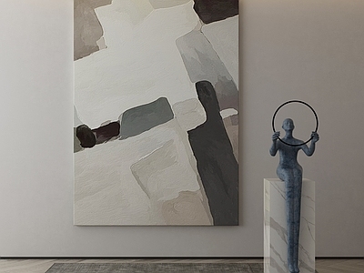 现代侘寂挂画 油画 书房挂画 茶室挂画 客厅挂画 玄关挂画