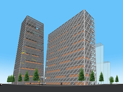现代产业园办公楼 斜面建筑