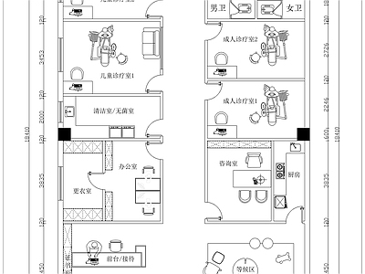 现代原木医院 牙科医院 牙科诊所 口腔医院 施工图