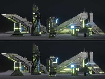 现代其他公共建筑 赛博朋克城市建筑 未来科幻建筑 赛博朋克风格街道 外星建筑城市 赛博朋克建筑构件