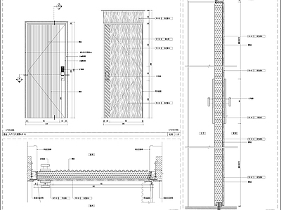 入户门 现代入户门 电子密码锁门 门节点 金属指纹大门 施工图