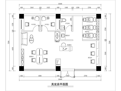 现代极简其他商业空间 专卖店 理发店 施工图