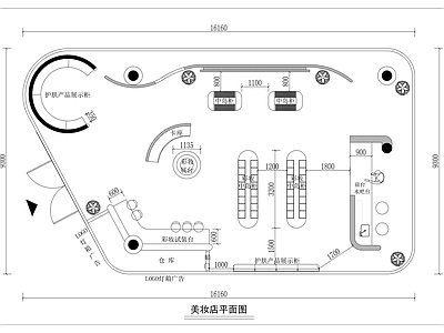 奶油轻奢其他商业空间 专卖店 美妆店 化妆品专卖店 施工图