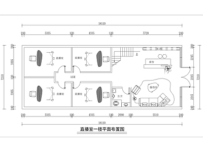 极简奶油其他工装空间 网红直播室 直播间 施工图