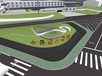 现代办公园区景观 工业园区 标识