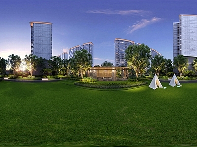 现代简约小区HDR hdr 社区景观 住宅草坪 全景小区