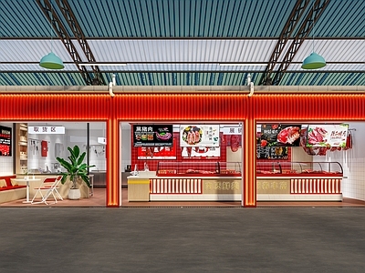 现代集市 市场猪肉铺