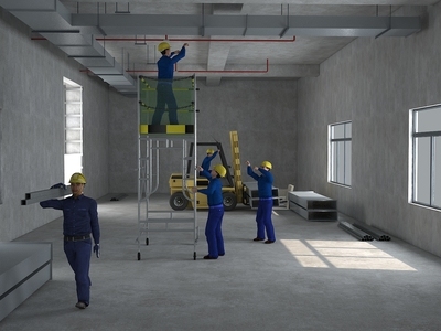 现代办公楼 建筑电机管道安装