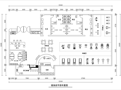 现代意式健身房 健身房 娱乐中心 施工图