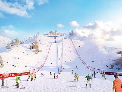 现代文旅项目景观 滑雪场