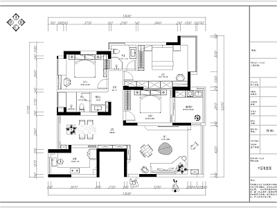 小户型平层 现代三房家居施 施工图