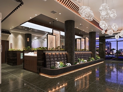 现代新中式茶餐厅 餐饮店 火锅店 茶餐厅 烤肉店 土菜馆