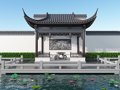 中式新中式亭子 水榭 轩榭 苏式建筑 景观亭 古建