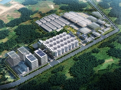 现代仓储建筑 省级粮食储备库 加工车间 圆筒仓库 行政中心