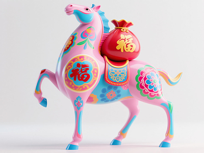 新中式中式雕塑 马雕塑 马上有钱 马瓷器摆件 马装置