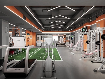 现代健身房 现代风格健身房