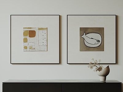 现代极简挂画 抽象装饰画 高端艺术挂画 中古风装饰画 意式肌理油画 黑白装饰画