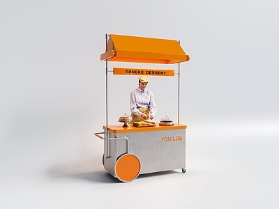 现代甜品面包店 面包店试吃推车 餐车售卖车 甜品试吃台 外摆推车 面包店