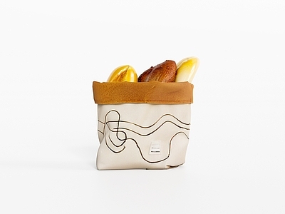 现代复古甜品面包店 面包装饰道具 面包软装 面包组合 面包袋子