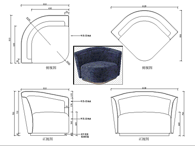 意式沙发 沙发图纸 施工图