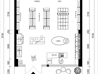 现代原木超市 便利商店 便利店 施工图