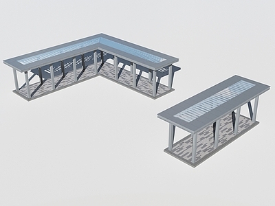 现代廊架空间 廊架空间 户外长廊 棚架
