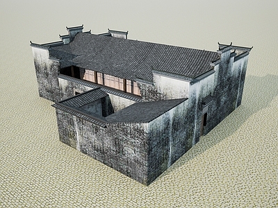 中式古建筑 古代徽派民居 中式马头墙建筑