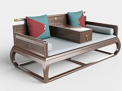 新中式中式罗汉床 国潮新中式罗汉床 轻奢新中式罗汉床 国奢新中式罗汉床 新中式罗汉榻 原木黑檀罗汉床