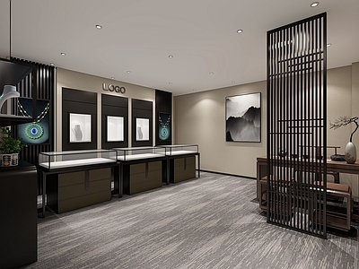 新中式现代珠宝店 珠宝店 珠宝展厅