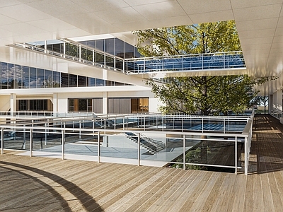 现代简约其他学校空间 学校走廊 学校中庭 小学