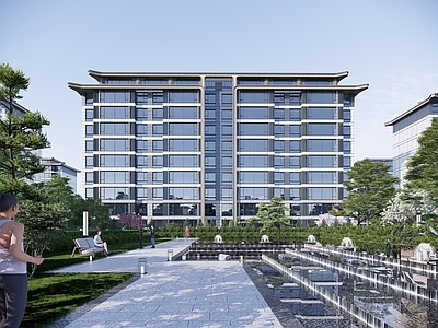 极简新中式多层住宅 建发住宅 小高层洋房 enscape 标准场景