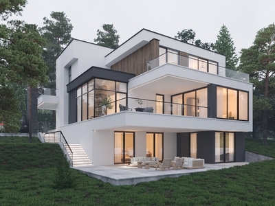 现代别墅外观 现代别墅建筑外观 现代别墅夜景