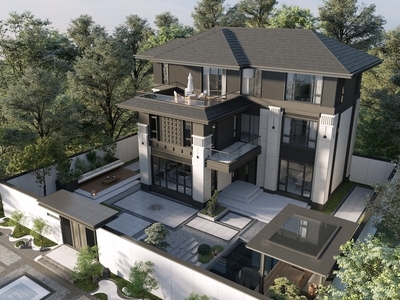 新中式别墅外观 新中式别墅外观 新中式庭院 新中式大门入口