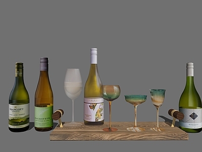 酒具 酒瓶 酒杯 托盘 高脚玻璃杯