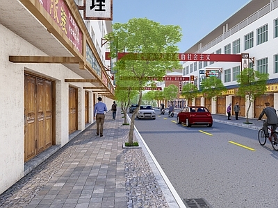 中式交通枢纽景观 人行道 乡村道路 巷道 乡村街道