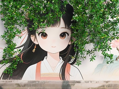 现代围墙 花艺墙 卡通围墙 现代美陈墙面 墙绘花朵围墙 治愈墙绘