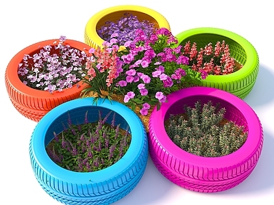 现代花池 轮胎植物花池 轮胎花坛 轮胎花箱 景观树池 轮胎景观花池