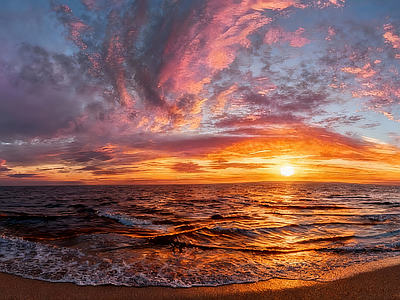 现代天空HDR 海边落日HDR
