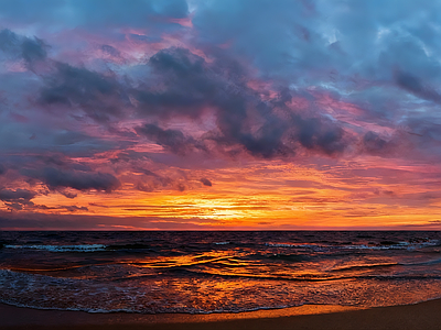 现代天空HDR 海边落日HDR