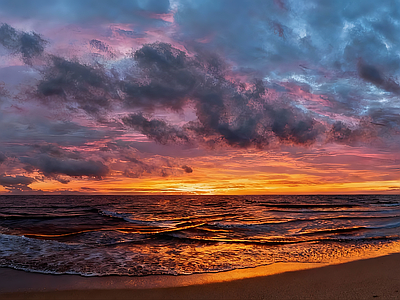 现代天空HDR 海边落日HDR