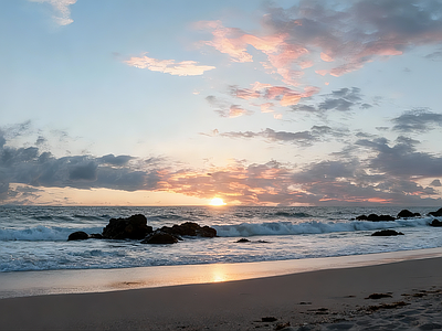 现代天空HDR 海边晚霞HDR 黄昏HDR