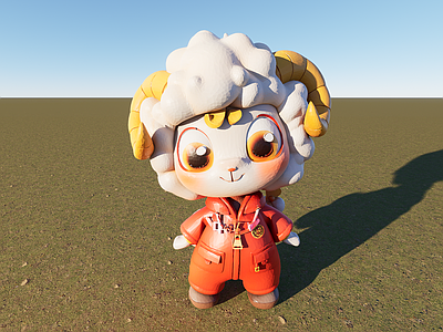 现代雕塑 3D羊IP