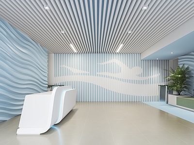 现代游泳馆 游泳馆入口前台