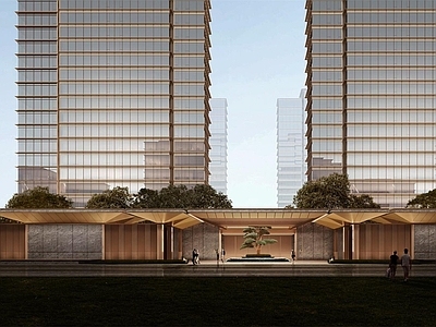 现代小区建筑 南京绿城月华 示范区入口大堂 高端豪宅
