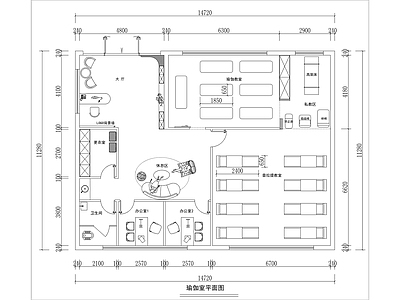 奶油极简瑜伽馆 瑜伽中心 施工图