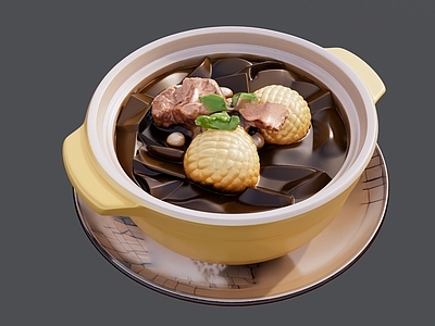 现代其他摆件 玉米海带排骨砂锅