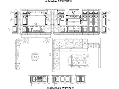 法式厨房设施 橱柜设计图库素材 施工图